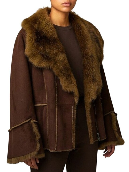 Platinum by Utex Jackets & Blazers - Penny Lane Vintage Y2K Coat Afghan Faux Shearling Boho/Festival/Winter EUC - L